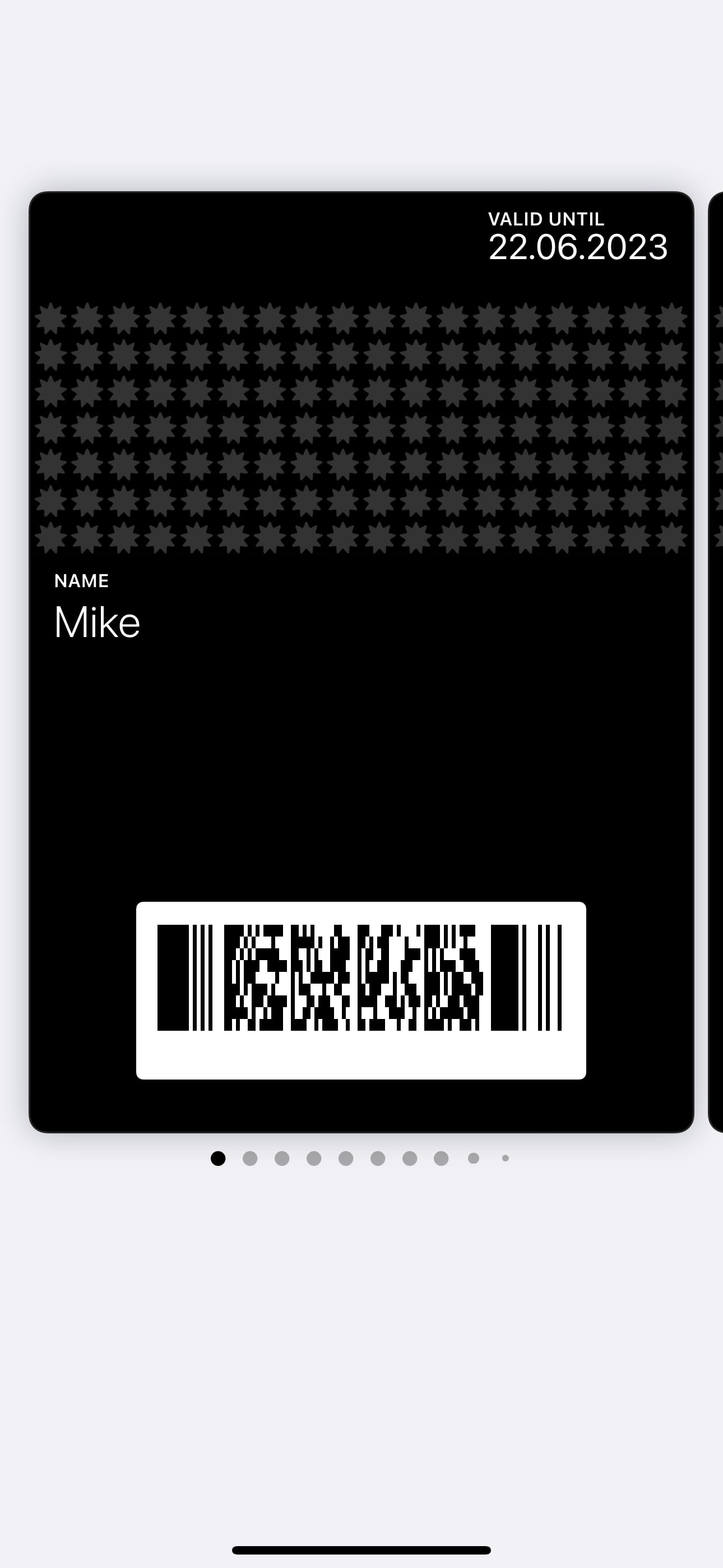 Membership card example