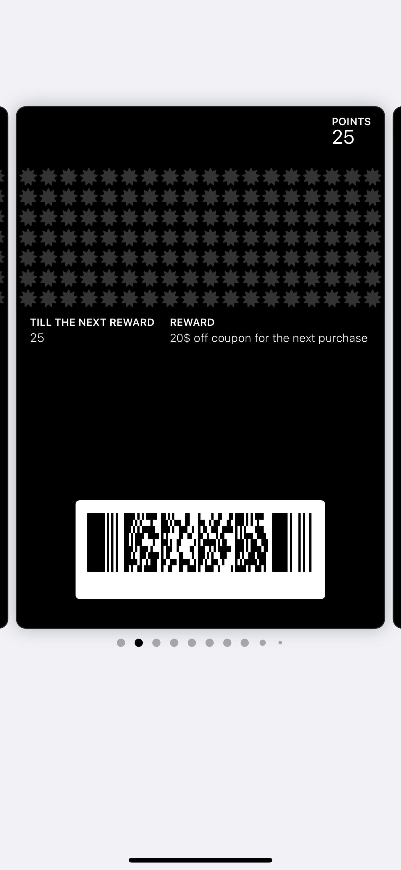 Reward card example