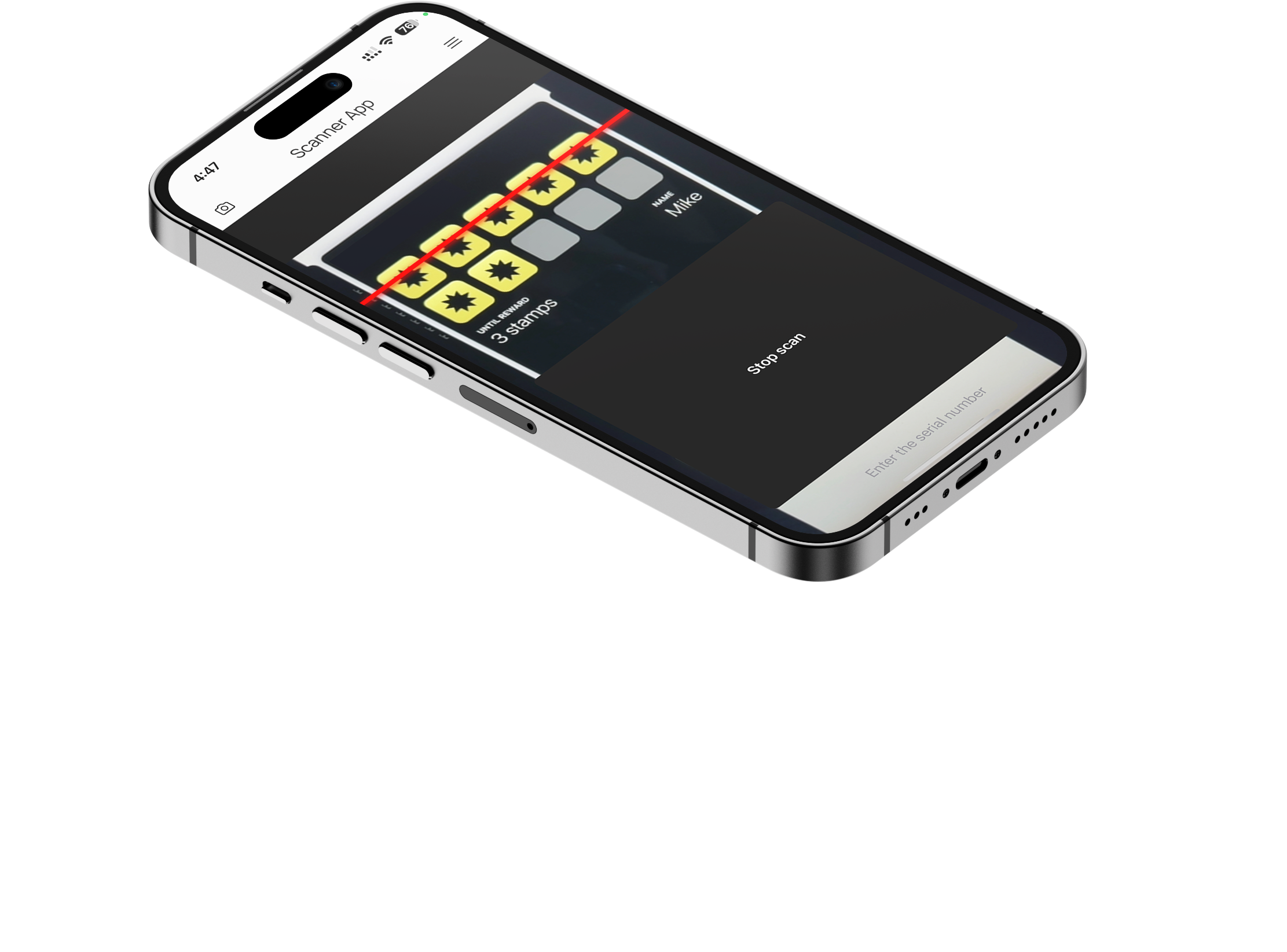 Staff scanning a customer card with the Restocliq Scanner App